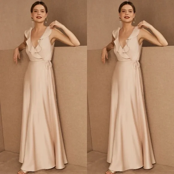 tansy satin charmeuse maxi dress Bhldn Tansy Satin Charmeuse Maxi Dress In Green